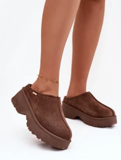 Dámské sněhule nízké na platformě hnědé Yrenna