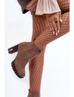 Semišové klasické vysoké podpatky hnědé Amy