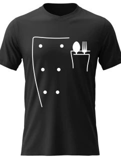 Dámské bavlněné tričko s potiskem - KUCHAŘKA - černé