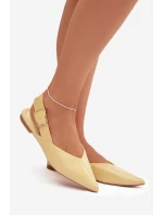 Dámské lakované baleríny s přezkou Rinalle – žluté