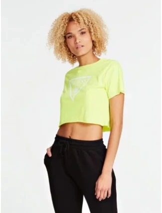 Dámské tričko E02I01JA911 FLYL neonově žlutá - GUESS Dámské tričko E02I01JA911 FLYL neonově žlutá - GUESS