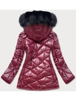 Dámská plus size bunda ve vínové bordó barvě pro přechodné období (mm21-76)