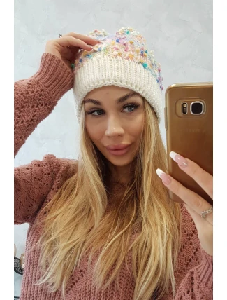 Bublinková čepice K219 ecru Bublinková čepice K219 ecru