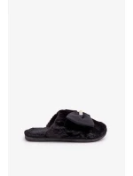 Futrzane Pantofle S Malou Broží Černé Primaria