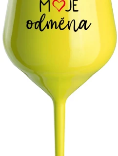 MOJE ODMĚNA - žlutá nerozbitná sklenice na víno 470 ml