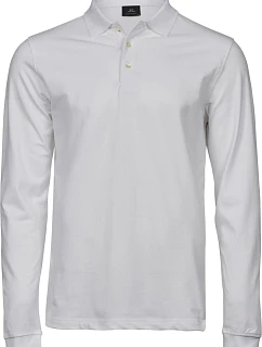 Tee Jays TJ 1406 Pánské elastické piqué polo s dl. rukávem 18.1406 white