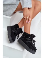 Dámské zavazovací sněžky s hrubou podrážkou černé Loso Dámské zavazovací sněžky s hrubou podrážkou černé Loso