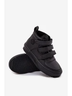 Zateplené boty sneakers pro děti na suchý zip Big Star SS374070 Černé