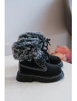 Dětské Trapery Botky na Zip s Kožíškem Černá Gerande