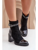 Dámské Boty Zateplené Na Podpatku Černé D&A MR880-085