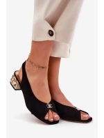 Semišové Elegantní Dámské Sandály CheBello 4724 Černé