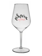 SUPER MÁMA (SPECIÁLNÍ EDICE) - čirá nerozbitná sklenice na víno 470 ml