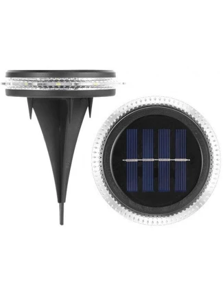 SOLÁRNÍ DISKOVÉ LAMPY PRO MONTÁŽ NA ZEM NEBO NA ZEĎ 2KS