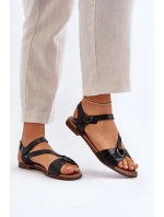 Zazoo 40182 Dámské kožené sandály černé Zazoo 40182 Dámské kožené sandály černé