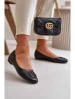 Dámské baleríny s ozdobou z eko kůže černé Rhodike Dámské baleríny s ozdobou z eko kůže černé Rhodike