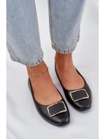 Eko kožené baleríny se zdobením černé Tulnelia