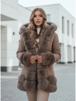 CITYGLANCE dámská zimní bunda s kožešinou hnědá FashionStreet TY5048