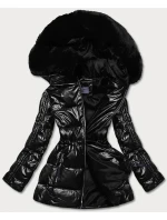 Černá metalická dámská bunda (b8029-1)