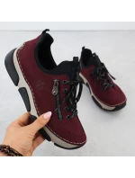 Pohodlné dámské polobotky bordó Rieker 45973-36