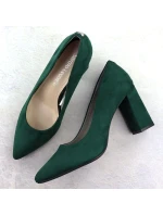 Zelené semišové lodičky na jehlovém podpatku Sergio Leone PB216