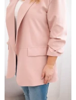 Dámská sako Plus Size elegantní tmavě pudrově růžová