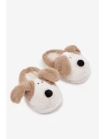 Dětské plyšové bačkory pejskové béžové Farnise