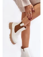 Dámské Chelsea kozačky na zip, White Ramhel Dámské Chelsea kozačky na zip, White Ramhel