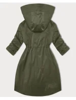 Dámská bunda v olivové barvě s ohrnutými rukávy LHD (LHD-24591)