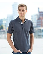 Daiber JN 964 Pánské piqué polo button-down 02.0964 black/black white Daiber JN 964 Pánské piqué polo button-down 02.0964 black/black white