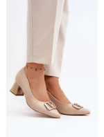 Elegantní lodičky s ozdobou Laura Messi 2740 Beige Elegantní lodičky s ozdobou Laura Messi 2740 Beige