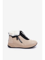 Dámské Botky S Kožešinou Béžové Zeriana
