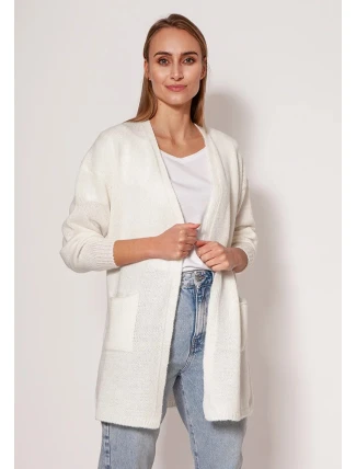 Svetr na zapínání PA013 krémový - MKM Svetr na zapínání PA013 krémový - MKM