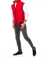 FashionStreet pánská prošívaná červená vesta TX4015