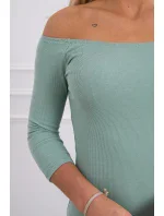 Pruhované vypasované šaty tmavě mátové Pruhované vypasované šaty tmavě mátové