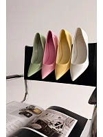 Klasické lakované lodičky z umělé kůže Žluté Odira