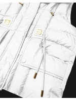 Dámská péřová bunda bez rukávů s kapucí Goodlookin white (B8600-26)