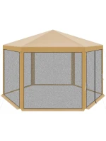 Zahradní pavilon 2x2x2x2,5M s moskytiérou béžový