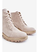Flat Boots Lewski Shoes 3285 Světle béžová