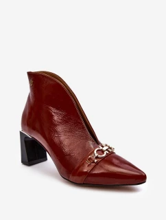 Kožené Boty Na Słupku Maciejka 05262-02 Hnědé