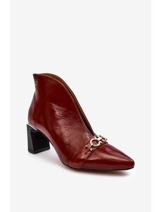 Kožené Boty Na Słupku Maciejka 05262-02 Hnědé
