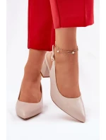 Pohodlné lodičky na podpatku Sergio Leone SK162 Béžové Pohodlné lodičky na podpatku Sergio Leone SK162 Béžové