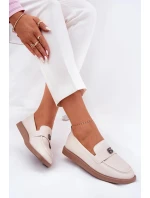 Dámské elegantní mokasíny s dekorativním detailem Vinceza – béžové
