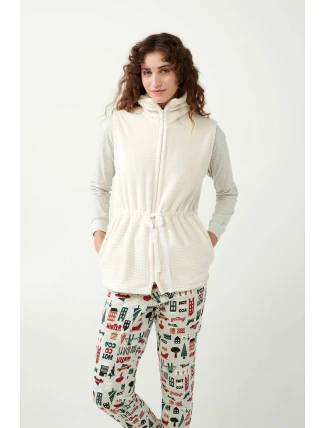 Vamp - Béžová fleecová vesta 21657 - Vamp Vamp - Béžová fleecová vesta 21657 - Vamp