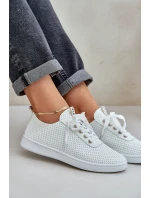 Dámské Ažurové Šněrovací Tenisky Světle Béžové Carinel