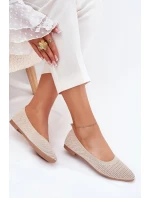 Síťované Textilní Baleríny Dámské Béžové Sarina