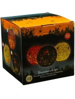 DEKORATIVNÍ KOULE VEDLA PAVOUK LAMPA 15CM HALLOWEEN BÍLÁ