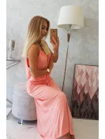 Boho šaty se štrůdlem losos