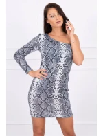 Šedé šaty z hadí kůže s flitry Šedé šaty z hadí kůže s flitry