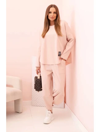 Komplet new punto bluza + spodnie tmavě pudrově růžová