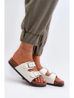 Dámské sandály s přezkami bílé Oliena